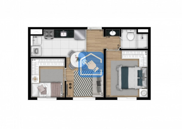 Apartamento com 2 Quartos à Venda, 32 m² em Vila Curuçá - São Paulo