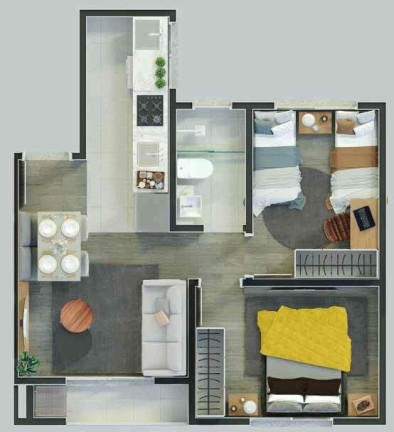 Imagem Apartamento com 2 Quartos à Venda, 40 m² em Chapéu Do Sol - Porto Alegre