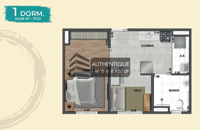 Imagem Apartamento com 2 Quartos à Venda, 44 m² em Santa Maria - Santo André