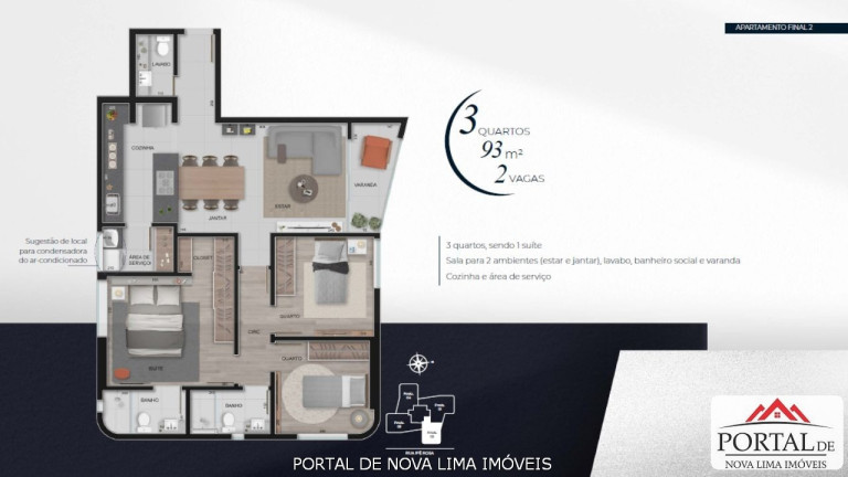 Imagem Apartamento com 3 Quartos à Venda, 114 m² em Vale Do Sereno - Nova Lima Imagem Apartamento com 3 Quartos à Venda, 114 m² em Vale Do Sereno - Nova Lima
