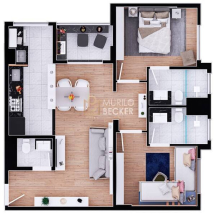 Imagem Apartamento com 2 Quartos à Venda, 68 m² em Loteamento Villa Branca - Jacareí