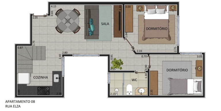 Imagem Apartamento com 2 Quartos à Venda, 60 m² em Vila Linda - Santo André