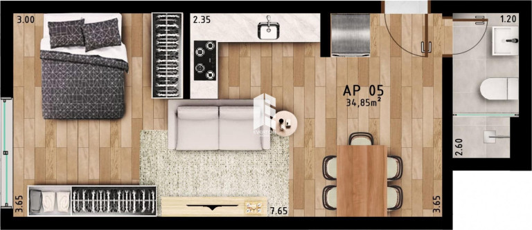 Imagem Imóvel com 1 Quarto à Venda, 34 m² em Camobi - Santa Maria
