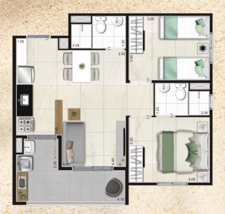 Imagem Apartamento com 3 Quartos à Venda, 60 m² em Sacomã - São Paulo Imagem Apartamento com 3 Quartos à Venda, 60 m² em Sacomã - São Paulo