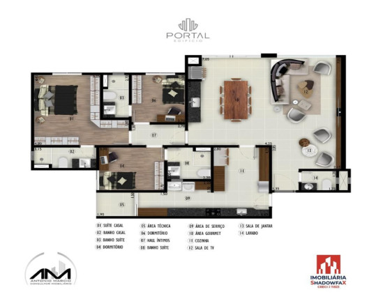 Imagem Apartamento com 3 Quartos à Venda, 138 m² em Edifício Portal Dourados - Dourados Imagem Apartamento com 3 Quartos à Venda, 138 m² em Edifício Portal Dourados - Dourados