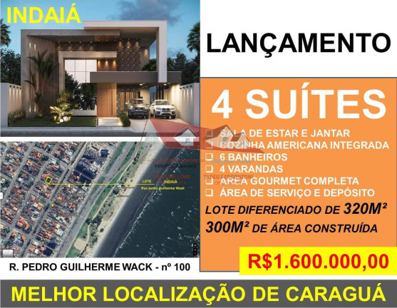 Imagem Casa com 4 Quartos à Venda, 320 m² em Indaiá - Caraguatatuba Imagem Casa com 4 Quartos à Venda, 320 m² em Indaiá - Caraguatatuba