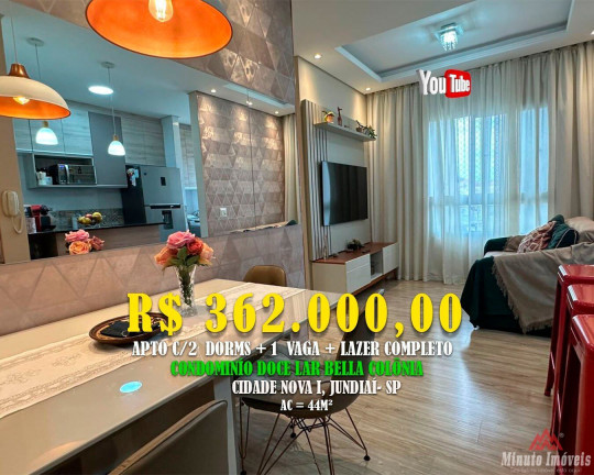 Apartamento com 2 Quartos à Venda, 44 m² em Cidade Nova - Jundiaí