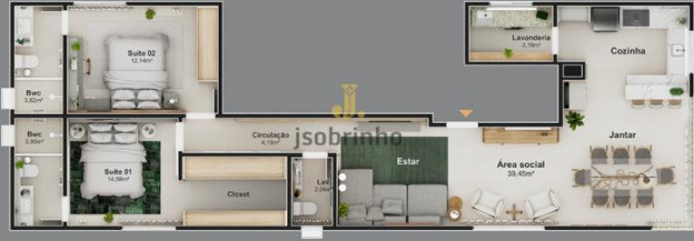 Apartamento com 2 Quartos à Venda, 93 m² em Centro - Balneário Camboriú