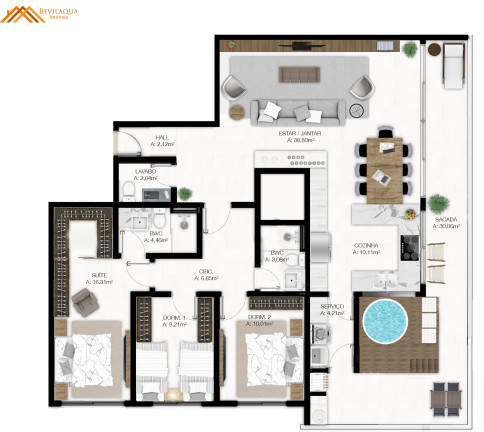 Imagem Apartamento com 1 Quarto à Venda, 62 m² em Praia Da Vila - Imbituba
