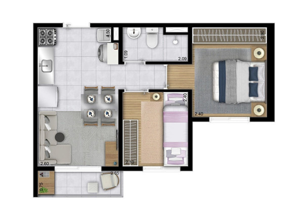 Foto do imóvel Apartamento com 2 Quartos à Venda, 32 m² em Guarapiranga - São Paulo