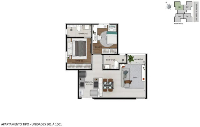 Imagem Apartamento com 2 Quartos à Venda, 53 m² em Santa Branca - Belo Horizonte