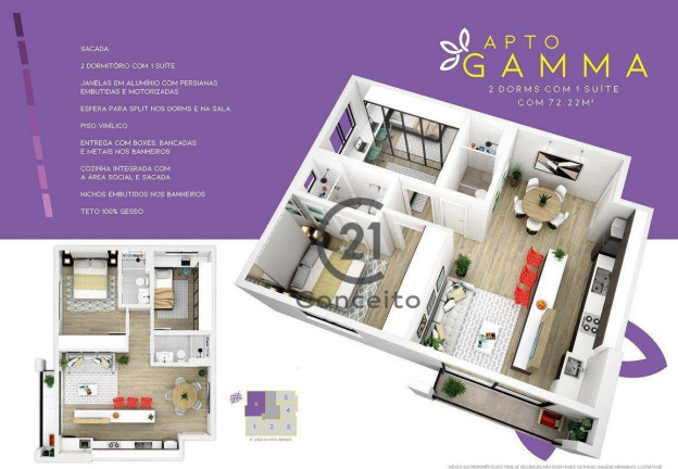 Imagem Apartamento com 2 Quartos à Venda, 72 m² em Kobrasol - São José Imagem Apartamento com 2 Quartos à Venda, 72 m² em Kobrasol - São José