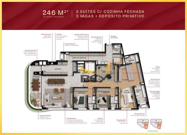 Imagem Apartamento com 3 Quartos à Venda, 246 m² em Alphaville Conde Ii - Barueri
