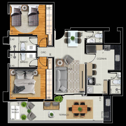 Imagem Apartamento com 3 Quartos à Venda, 97 m² em Embaré - Santos Imagem Apartamento com 3 Quartos à Venda, 97 m² em Embaré - Santos