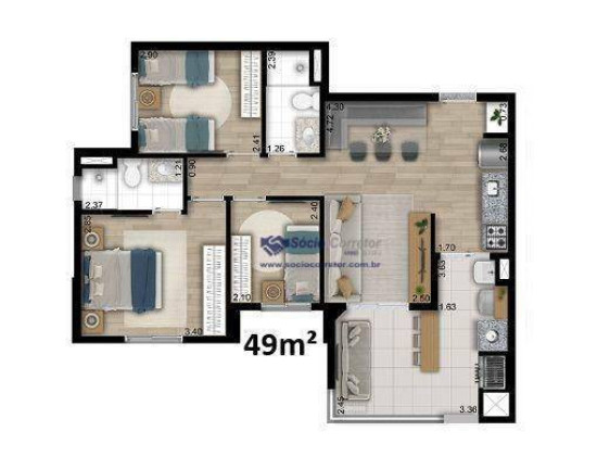 Imagem Apartamento com 3 Quartos à Venda, 69 m² em Vila Carrão - São Paulo