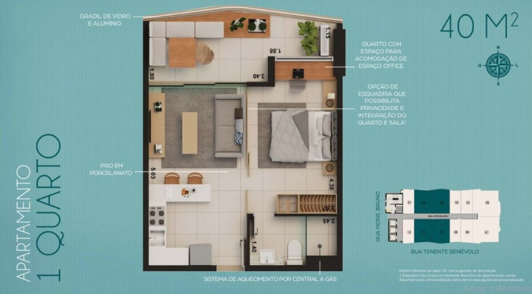 Imagem Apartamento com 1 Quarto à Venda, 40 m² em Meireles - Fortaleza