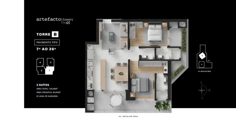 Imagem Apartamento com 2 Quartos à Venda, 90 m² em Praia Brava - Itajaí