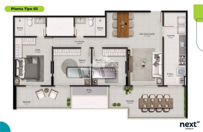 Imagem Imóvel com 3 Quartos à Venda, 95 m² em Alphaville Jacuhy - Serra