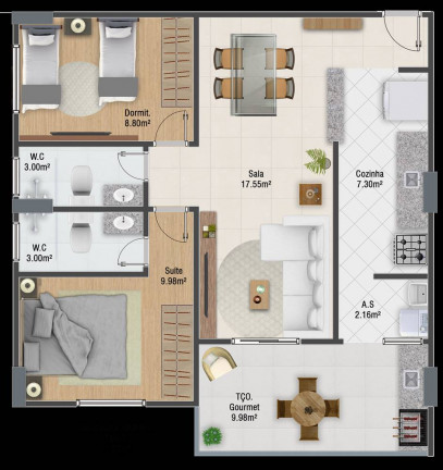 Imagem Apartamento com 2 Quartos à Venda, 72 m² em Guilhermina - Praia Grande Imagem Apartamento com 2 Quartos à Venda, 72 m² em Guilhermina - Praia Grande