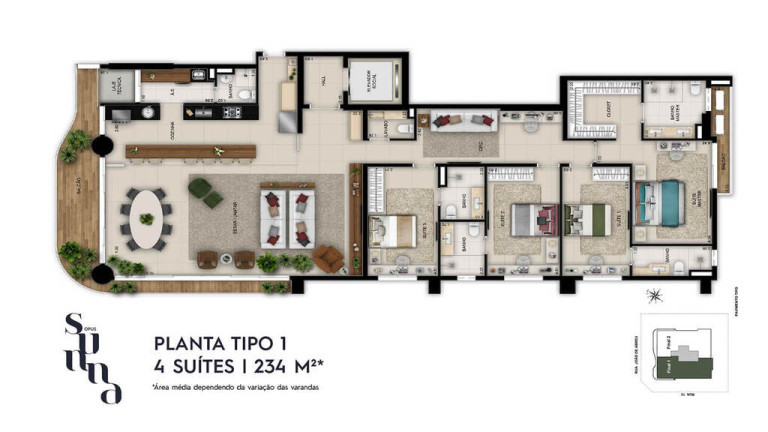 Imagem Apartamento com 4 Quartos à Venda, 235 m² em Setor Oeste - Goiânia