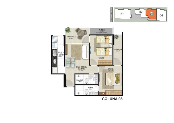 Imagem Imóvel com 1 Quarto à Venda, 44 m² em Muquiçaba - Guarapari