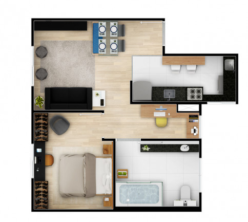Imagem Apartamento com 1 Quarto à Venda, 38 m² em Jardim Recanto Verde - São Paulo