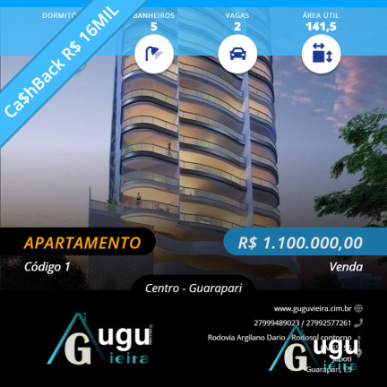 Imagem Apartamento com 1 Quarto à Venda,  em Guarapari