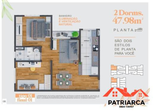 Imagem Apartamento com 2 Quartos à Venda, 47 m² em Saltinho - Paulínia Imagem Apartamento com 2 Quartos à Venda, 47 m² em Saltinho - Paulínia