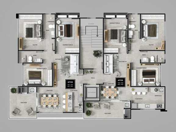 Imagem Apartamento com 3 Quartos à Venda, 100 m² em Palmas - Governador Celso Ramos