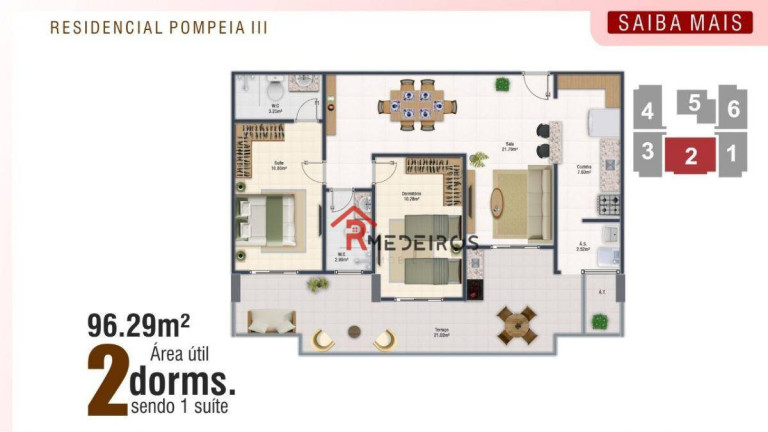 Apartamento com 2 Quartos à Venda, 96 m² em Cidade Ocian - Praia Grande