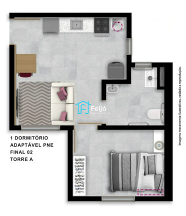 Imagem Apartamento com 1 Quarto à Venda, 24 m² em Hípica - Porto Alegre Imagem Apartamento com 1 Quarto à Venda, 24 m² em Hípica - Porto Alegre