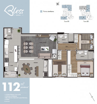 Imagem Apartamento com 3 Quartos à Venda, 107 m² em Cabral - Curitiba