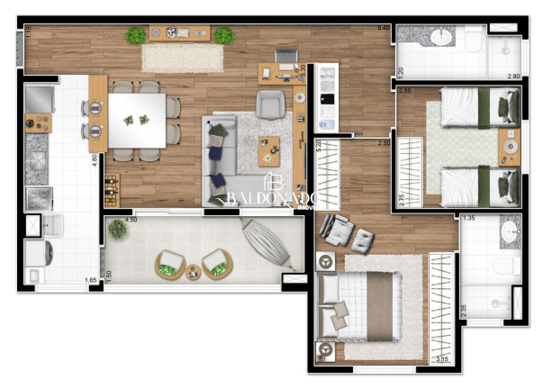 Imagem Apartamento com 2 Quartos à Venda, 69 m² em Bosque Flamboyant - Taubaté Imagem Apartamento com 2 Quartos à Venda, 69 m² em Bosque Flamboyant - Taubaté