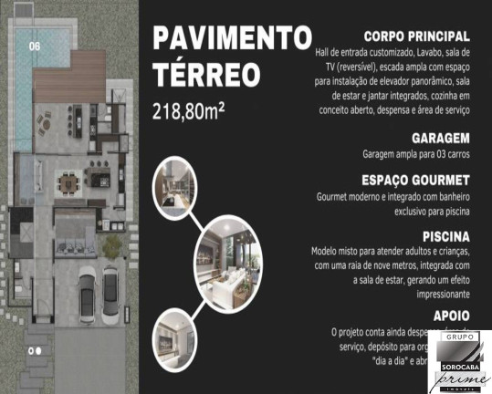 Imagem Casa com 3 Quartos à Venda, 360 m² em Alphaville Nova Esplanada - Votorantim