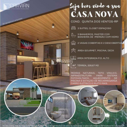 Imagem Casa com 3 Quartos à Venda, 209 m² em Loteamento Terras De Florença - Ribeirão Preto Imagem Casa com 3 Quartos à Venda, 209 m² em Loteamento Terras De Florença - Ribeirão Preto