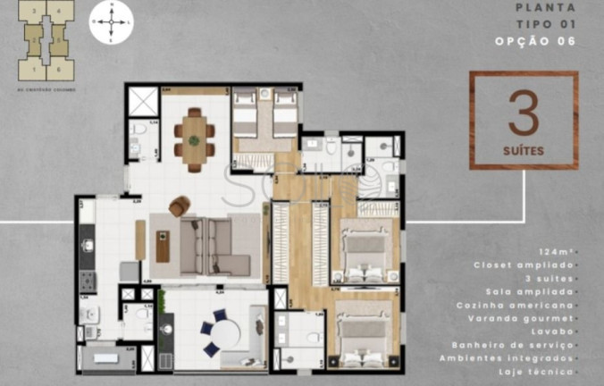 Imagem Apartamento com 3 Quartos à Venda, 124 m² em Centro - Araraquara Imagem Apartamento com 3 Quartos à Venda, 124 m² em Centro - Araraquara