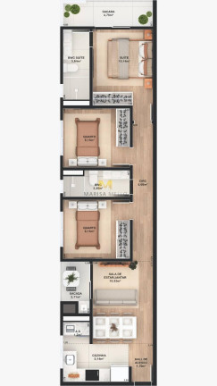 Imagem Apartamento com 3 Quartos à Venda, 76 m² em Centro - Pinhais
