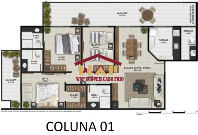 Imagem Apartamento com 3 Quartos à Venda, 116 m² em Algodoal - Cabo Frio