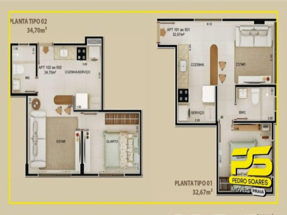 Imagem Apartamento com 1 Quarto à Venda, 31 m² em Tambaú - João Pessoa