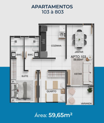 Imagem Apartamento à Venda, 59 m² em Poço - Cabedelo Imagem Apartamento à Venda, 59 m² em Poço - Cabedelo