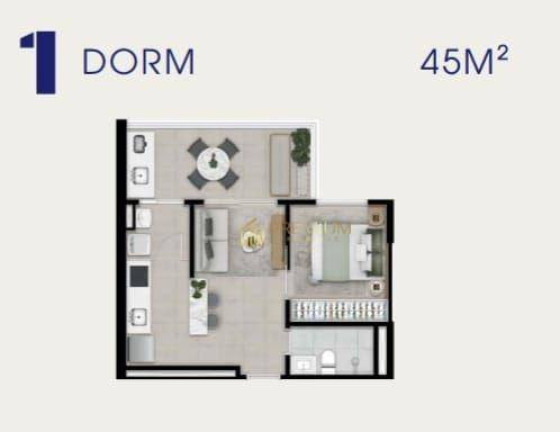 Imagem Apartamento com 1 Quarto à Venda, 45 m² em Royal Park - São José Dos Campos