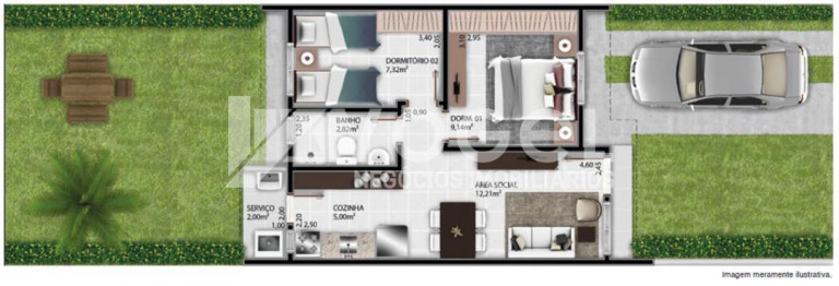 Imagem Casa de Condomínio com 2 Quartos à Venda, 48 m² em Hípica - Porto Alegre