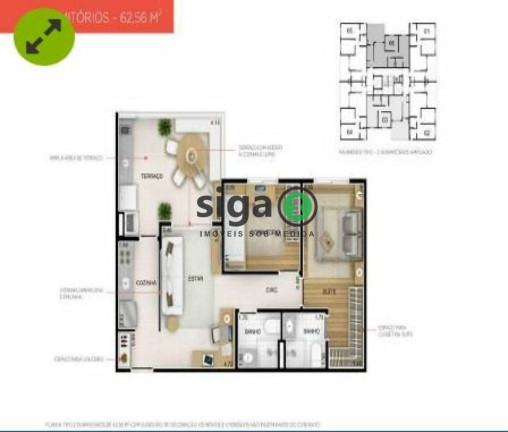 Imagem Apartamento com 2 Quartos à Venda, 62 m² em Vila Mascote - São Paulo