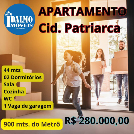 Apartamento com 2 Quartos à Venda, 44 m² em Cidade Patriarca - São Paulo