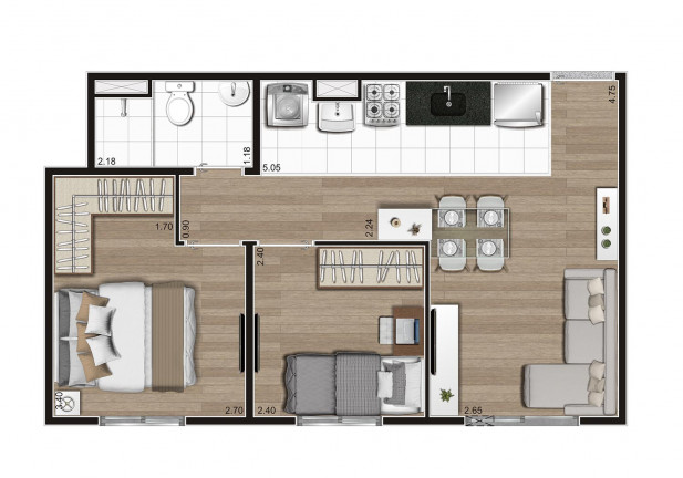 Imagem Apartamento com 2 Quartos à Venda, 40 m² em Sítio Da Figueira - São Paulo