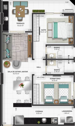 Imagem Apartamento com 2 Quartos à Venda, 70 m² em Tupi - Praia Grande