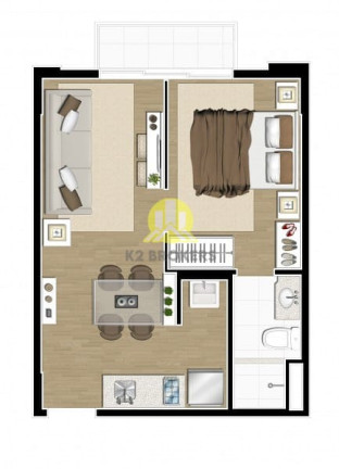 Imagem Apartamento com 1 Quarto à Venda, 32 m² em Portão - Curitiba
