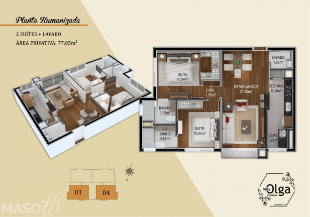 Imagem Apartamento com 2 Quartos à Venda, 108 m² em Bavária - Gramado
