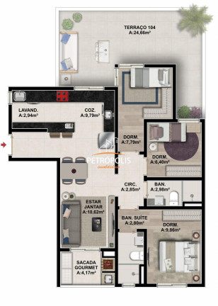Imagem Apartamento com 3 Quartos à Venda, 97 m² em Planalto - Caxias Do Sul