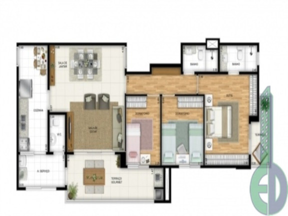 Imagem Imóvel com 3 Quartos à Venda, 106 m² em Santo Antônio - Sao Caetano Do Sul Imagem Imóvel com 3 Quartos à Venda, 106 m² em Santo Antônio - Sao Caetano Do Sul